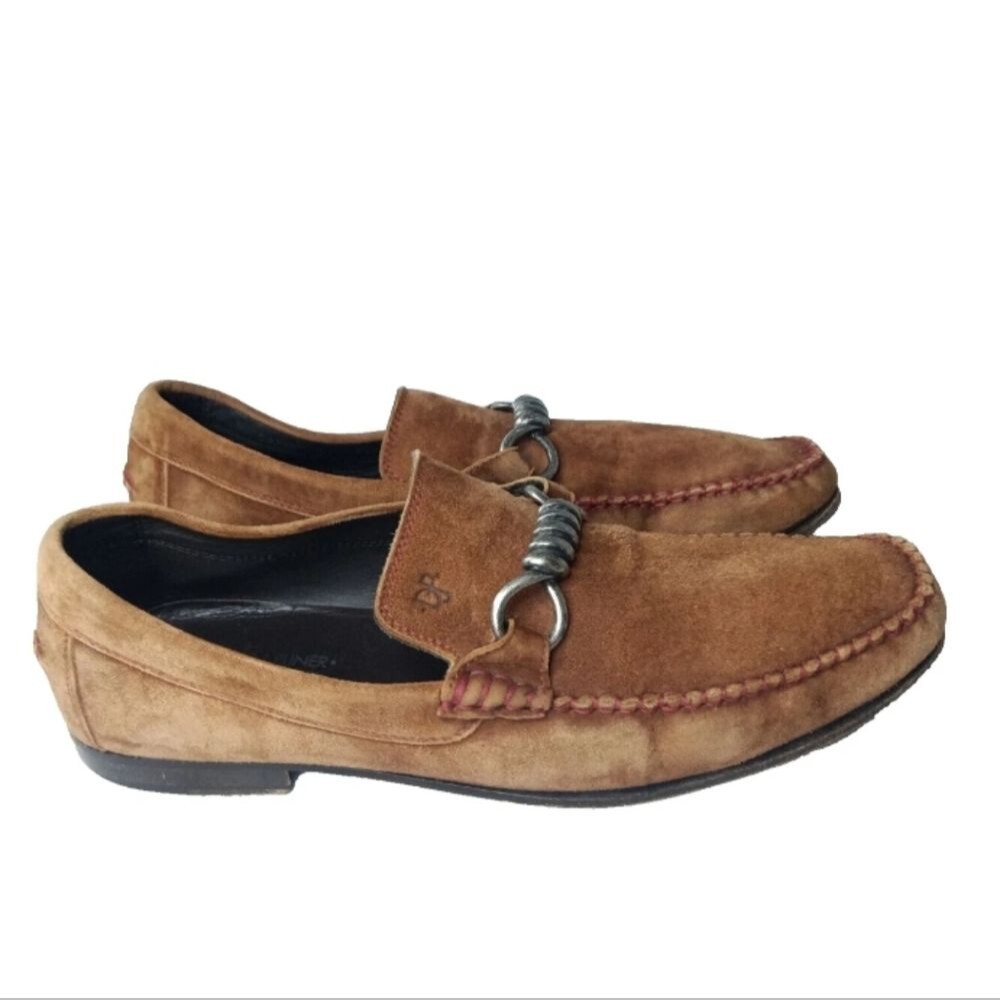 Vintage Donald J Pliner Danit Suede Loafers Men's Size 9.5 M Tan Retail $250
